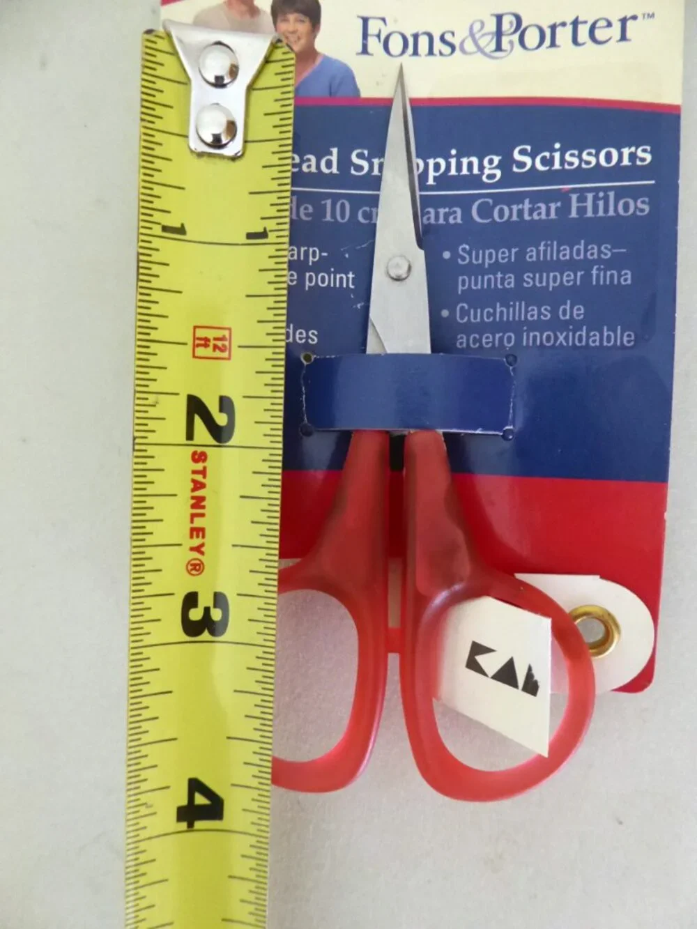 NEW 4” FONS & PORTER THREAD SNIPPING FINE POINT SHARP STAINLESS STEEL SCISSORS